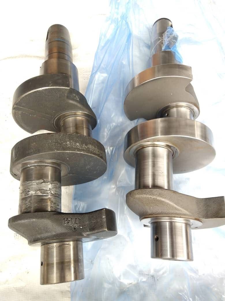 Procured crankshafts — worn vs. new replacement